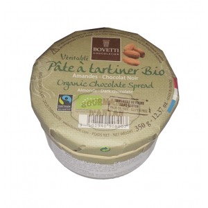 Véritable pâte à tartiner BIO Bovetti AMANDES - Chocolat NOIR 350g