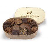 Chocolats Assortiment  - Comptoir du cacao - Boite en bois 220g