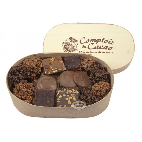 Chocolats NOËL Assortiment - Comptoir du cacao - Boite en bois 380g