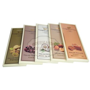 Pack 5 tablettes Chocolat Praliné Feuilleté - Comptoir du Cacao