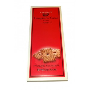 Tablette Praliné Feuilleté (lait) Noisette & Speculoos - Comptoir du Cacao - 80g