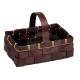 Petit Panier rectangle bambou anse fixe Chocolat