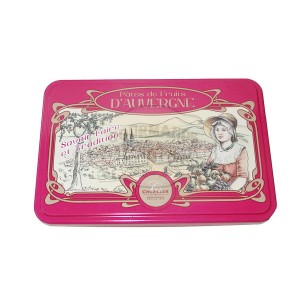 Pâtes de fruits d'Auvergne Cruzilles Tradition - Demi-Boîte fer rose - 330g