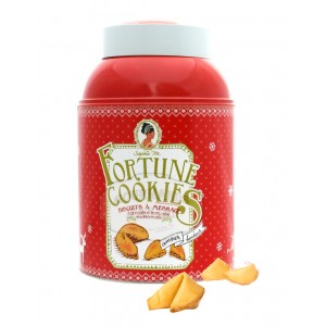 Fortune cookies Noël (Biscuits du bonheur) - Boite métal 100g