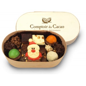 Chocolats NOËL Assortiment  - Comptoir du cacao - Boite en bois 220g
