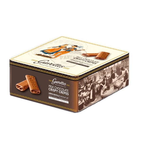 Crêpes dentelle Gavottes Chocolat Lait - Boite métal Rétro 180g