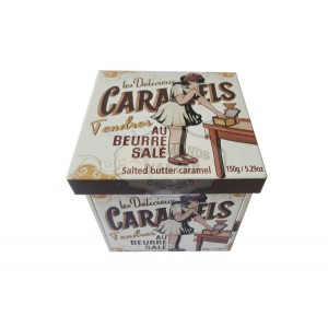 Caramels tendres au beurre salé - Mini Boite fer cube 150g