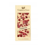 Tablette gourmande Chocolat Blanc Framboises Comptoir du Cacao