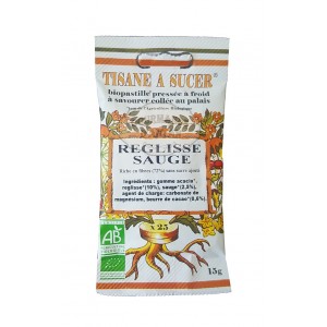 Biopastilles de tisane à sucer RÉGLISSE - SAUGE biologique - 15g (25 pastilles)