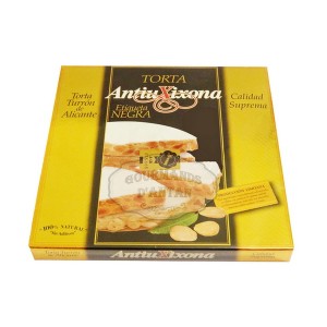 Torta de Turrón (nougat) de Alicante (IGP) - Etiquette noire - Antiu Xixona 200g