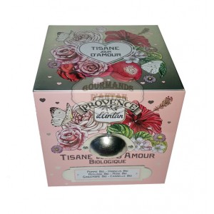 Tisane Jour d'Amour Bio Provence d'Antan - Boite cube métal