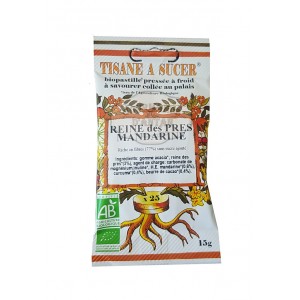 Biopastilles à sucer de REINE DES PRES - MANDARINE biologique - 15g (25 pastilles)