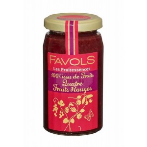 Confiture 100% quatre Fruits rouges - Favols 250g